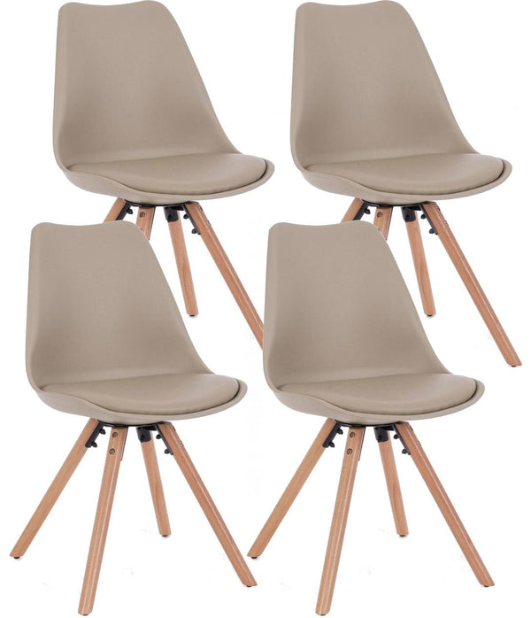 prezzo Set 4 Sedie 54x49x83,5 cm in Similpelle Tortora