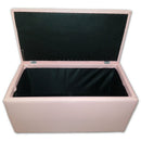Baule Cassapanca Pouf Contenitore in Similpelle e Cristalli Renier Rosa