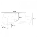 Divano Letto Clic Clac 186x85x80 cm in Tessuto Blu
