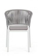 Set 4 Sedie 57x60x80h cm con Braccioli e Cuscini Florencia Bianco