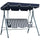 Dondolo da Giardino 3 Posti 172x110x153 cm con Tetto Parasole in Acciaio e Poliestere Bianco e Blu