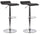 Set 2 Sgabelli 38x40x54/74 cm in Ecopelle con Base Cromata Nero