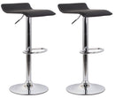 Set 2 Sgabelli 38x40x54/74 cm in Ecopelle con Base Cromata Nero