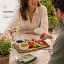 Vassoio Tagliere da Portata 30x18 cm 2  Ciotole per Aperitivo in Ceramica Bianco      