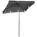 Ombrellone da Giardino 2x1.25 m Palo Ø28 mm in Alluminio Inclinabile Grigio Scuro 