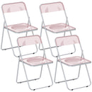 Set 4 Sedie Pieghevoli 47x48x75 cm in Acrilico Trasparenti Rosa      