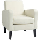 Poltrona Moderna da Camera con Braccioli 66x72x74 cm in Tessuto Crema