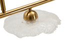 Lampadario Emily 3 Luci Vetro Trasparente 100x24x18 cm in Ferro e Vetro Oro e Trasparente      