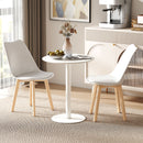 Tavolo da Pranzo Rotondo per 2 Persone Ø60x72 cm in Acciaio Bianco  
