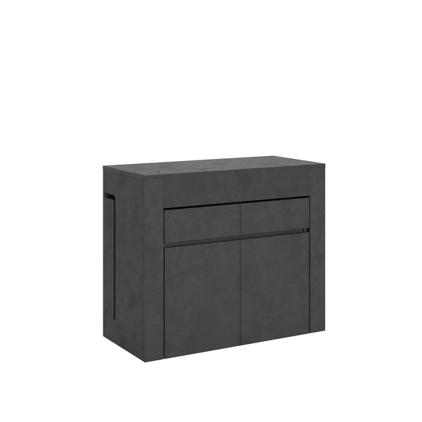 prezzo Consolle Tavolo Allungabile 90-302x42x75 cm Evolve Antracite Spatolato con Panca Inferiore e Superiore