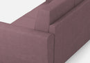 Divano Angolare 5 Posti 248x248x85 cm Yasel in Tessuto Prugna