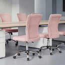 Sedia da Ufficio Ergonomica Girevole 43x58x90-100 cm Senza Braccioli in Tessuto Traspirante a Rete Rosa      