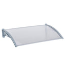 Pensilina Tettoia in PVC e Alluminio 140x70 cm Trasparente 
