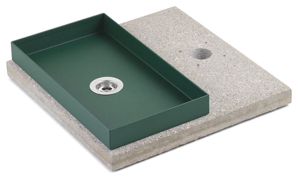 Base con Vaschetta per Fontane con Ghiera Piccola 40x40x5 cm in Cemento Belfer 42/BSE/6 Verde acquista