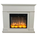 Camino Elettrico da Pavimento 110x95x25 cm Effetto Fiamma 1500W Sined Pienza Bianco