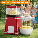 Macchina per Popcorn ad Aria Calda Potenza 1200W Pronti in 3 Minuti Salvaspazio Rosso      