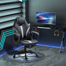 Sedia da Gaming Girevole Reclinabile 63x70x104-112 cm in Similpelle Nero e Grigio