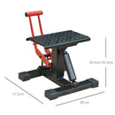 Cavalletto Alzamoto 28x17.5x24.5-35.5 cm in Acciaio e Gomma Nero e Rosso