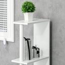 Mobile a Colonna 2 Ripiani 2 Armadietti 15,2x29,8x118 cm in MDF e Legno Truciolare Bianco e Legno
