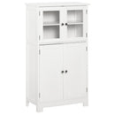 Mobiletto Bagno con due Armadietti 60x30x108,5 cm in MDF Bianco  