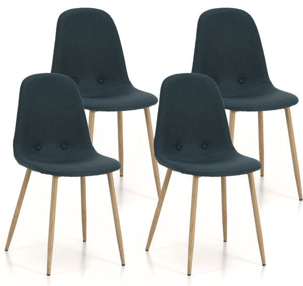 Set 4 Sedie 43,5x41,5x87,5 cm in Tessuto Verde Petrolio prezzo