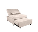 Poltrona Letto Singolo Trasformabile 80x113x45 cm in Tessuto Beige