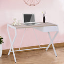 Scrivania per Ufficio in Acciaio Rovere e Bianco 105x56x75 cm 