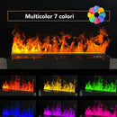Bruciatore per Camino Elettrico a Vapore Acqueo da Incasso con Fiamme 3D 100x22,7x17,8 cm Capacità 6 lt 505W APP VAPOR100 Nero