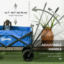 Carrello da Giardino 110L con Maniglia Telescopica e Borsa Termica  in Acciaio e Tessuto Blu