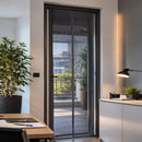 Zanzariera Magnetica 120x210 cm Rigata Tenda Anti Zanzare Insetti per Porta in Poliestere Nero      