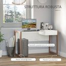 Scrivania da Ufficio 120x60x75 cm in Legno e Vetro 