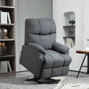 Poltrona Alzapersona con Telecomando e Poggiapiedi 84x96x100 cm Grigio Scuro  