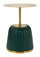 Tavolinetto Egle Verde Ø40x55 cm in Metallo e PU Grigio e Verde