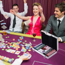 Set 200 Fiches da Poker 2 Mazzi di Carte e Pulsante Dealer con Valigetta
