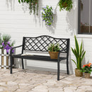 Panchina da Giardino 2 Posti 128x58,5x89 cm in Acciaio e Ghisa Nero