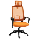 Sedia Poltrona Direzionale da Ufficio 63,5x63x116,5-125,5 cm in Tessuto Arancione