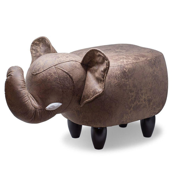 online Sgabello Pouf Poggiapiedi per Bambini 65x34x37 cm Elefante Marrone Divina Home