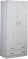 Armadio 2 Ante 2 Cassetti 77x182x52 cm Eucalipto