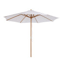 Ombrellone da Giardino Ø3 m Palo Ø38 mm in Legno Bianco 