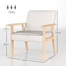Poltrona d'Arredo in Stile Scandinavo 64x70x72 cm con 2 Cuscini in Legno di Pino Grigio  