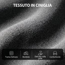Poltrona Massaggiante  66x91x108 cm Reclinabile a 160° con Poggiapiedi e Telecomando in Ciniglia Grigio Scuro      