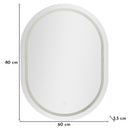 Specchio da Muro LED Simple Ovale 60x3,5x80 cm in Specchio Argento      