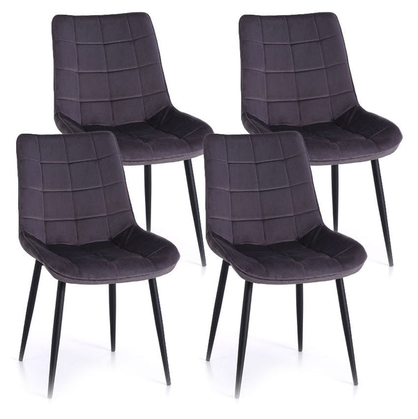 sconto Set 4 Sedie 49x52x85 cm in Similpelle Grigio Scuro