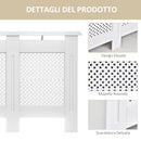 Copritermosifone in Legno a Griglia Bianco 111.5x82x19 cm 