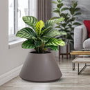 Vaso da Esterno Interno Design Conico Ø60x35 cm Stromboli in Resina Tortora 