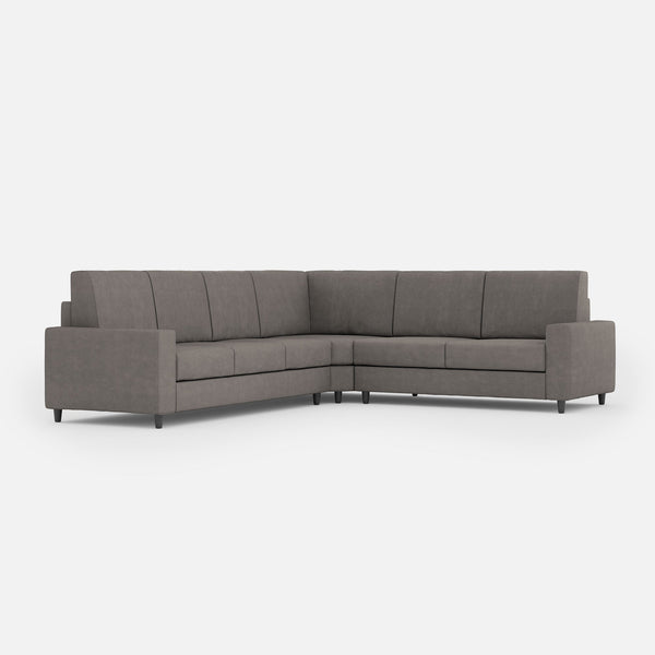 Divano Angolare 6 Posti 286x226x85 cm Sakar in Tessuto Grigio prezzo
