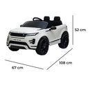 Macchina Elettrica per Bambini Licenza Land Rover Evoque 12V con Telecomando Bianco