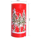 Candela di Natale LED con Proiettore 4 Effetti di Luce Rosso Ø7x15 cm 