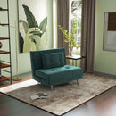 Poltrona Letto Singolo 100x88x83 cm in Velluto Verde Scuro