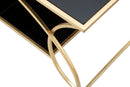 Tavolo da Caffé Sunshine 110x60x45 cm in Ferro e Specchio Oro e Nero